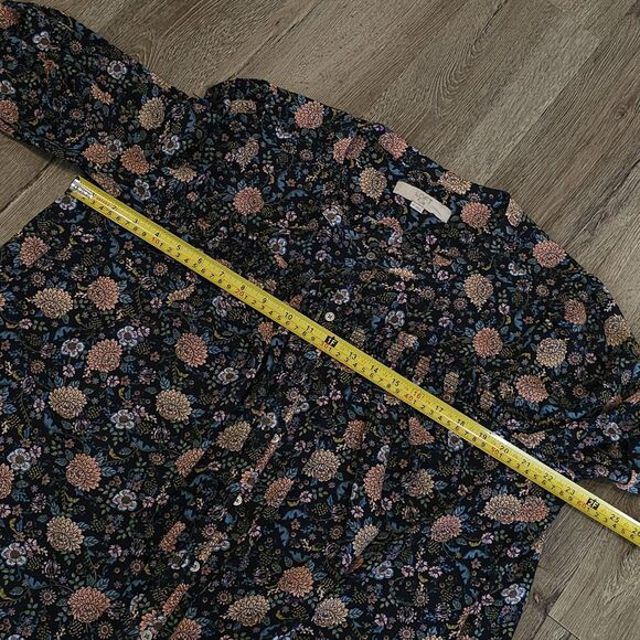 LOFT dark Floral Blouse – Size 16 romantic goth flowy whimsigoth workwear office - Picture 5 of 11